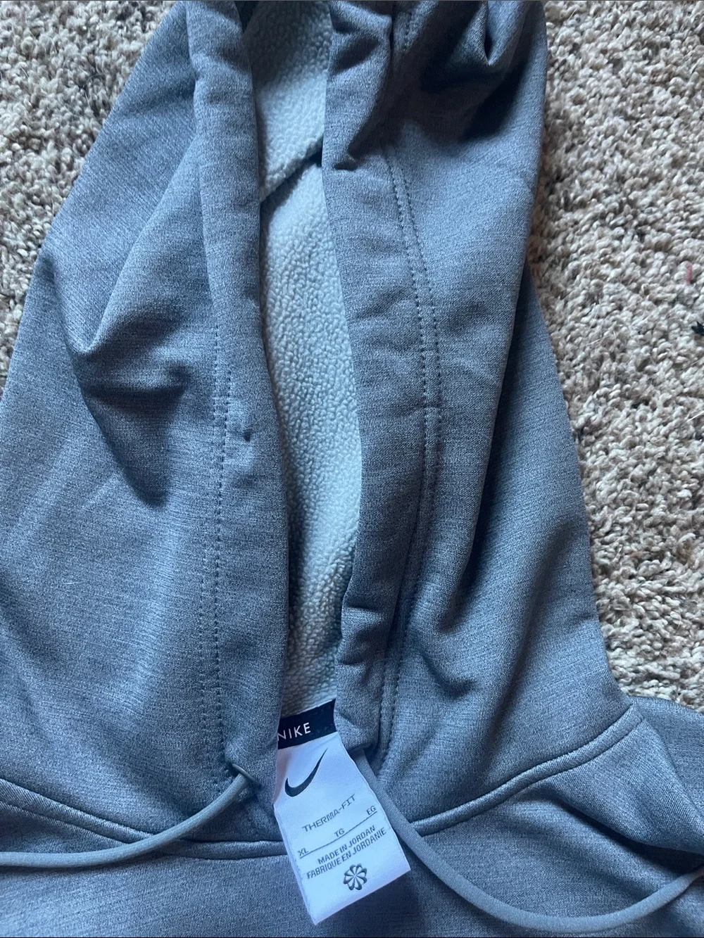 Nike Gray Hooded Fleece Lined Sweatshirt and Jogger set